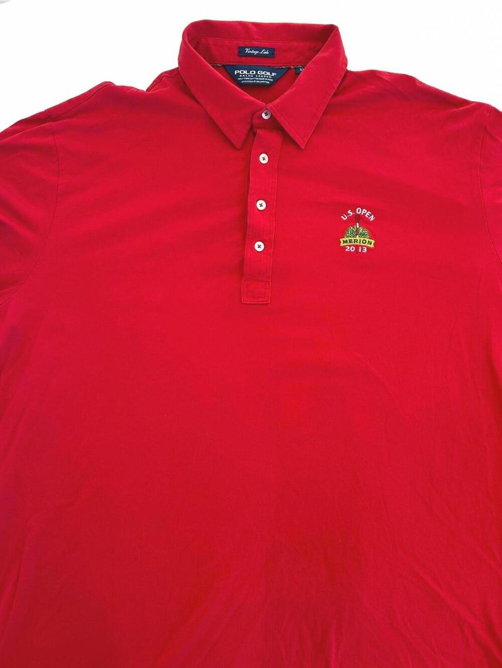 Polo Golf Ralph Lauren U.S. Open Merion 2013 Red Polo Shirt - XL